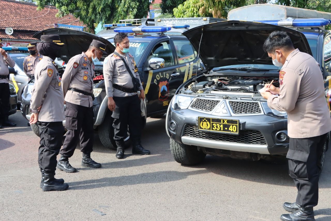 Polres Tegal Gelar Pemeriksaan Kendaraan Bermotor Operasional Jelang Pemilu 2024