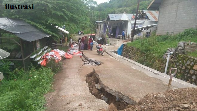 185 Rumah Warga Sridadi Rusak Akibat Bencana Tanah Bergerak