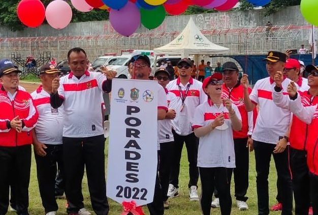 Polres Banjarnegara melaksanakan pengamanan Pembukaan Pekan Olahraga Aparatur Desa 2022