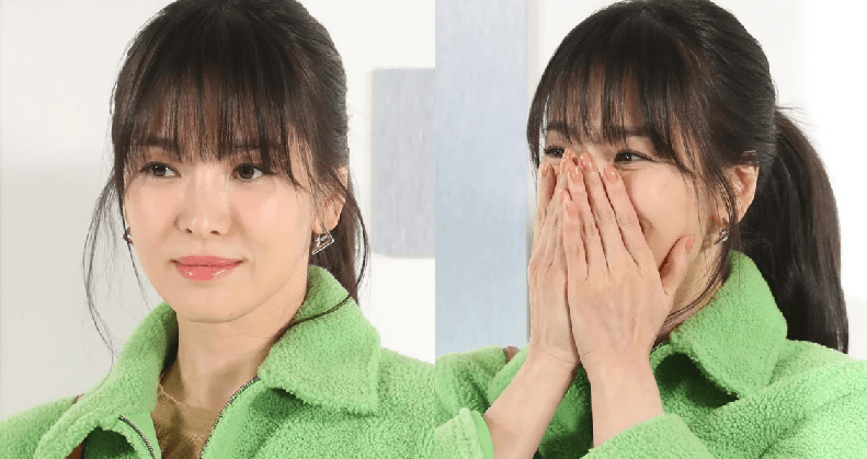Song Hye Kyo dengan baju warna hijaunya, anggun