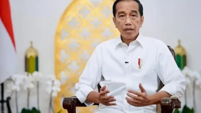 Presiden RI Bapak Jokowi dengan kemeja putihnya