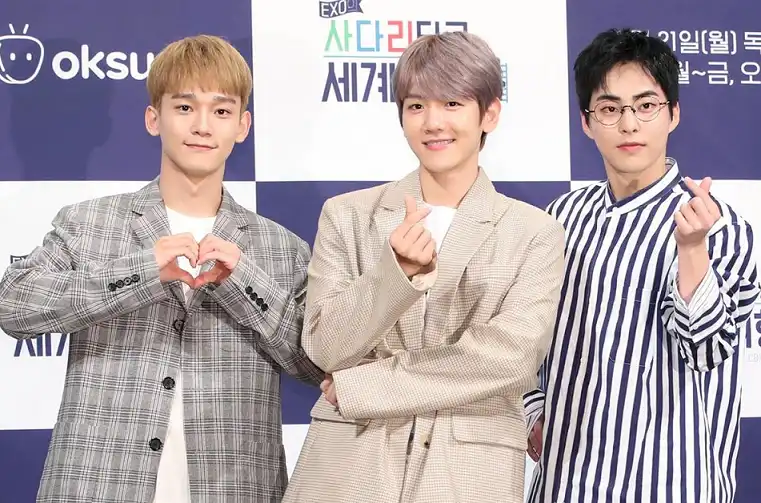 Baekhyun, Xiumin, dan Chen dari EXO