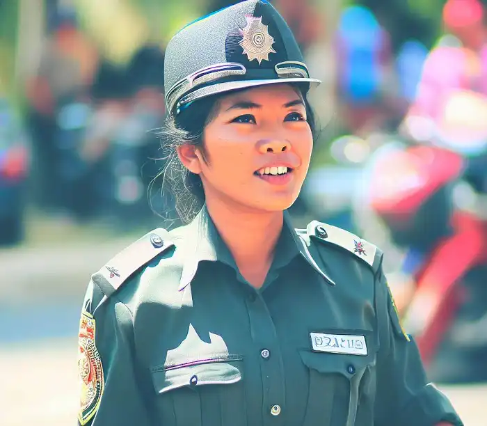 Ilustrasi polisi indonesia tempo dulu AI punya